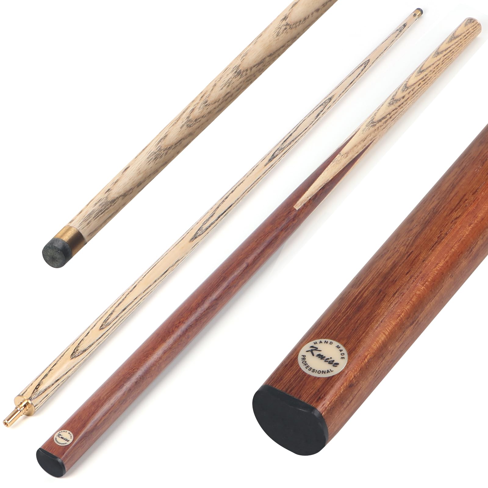 Kmise Pool Cue Set of 3-57'' Cue Stick with 9.5mm Pro Tip, Handcraft, Made of Maras, Black Walnut, and Chacate Preto Wood, Bar or House Use for Men or Women, Pool Sticks for Adults (18oz Black Walnut)