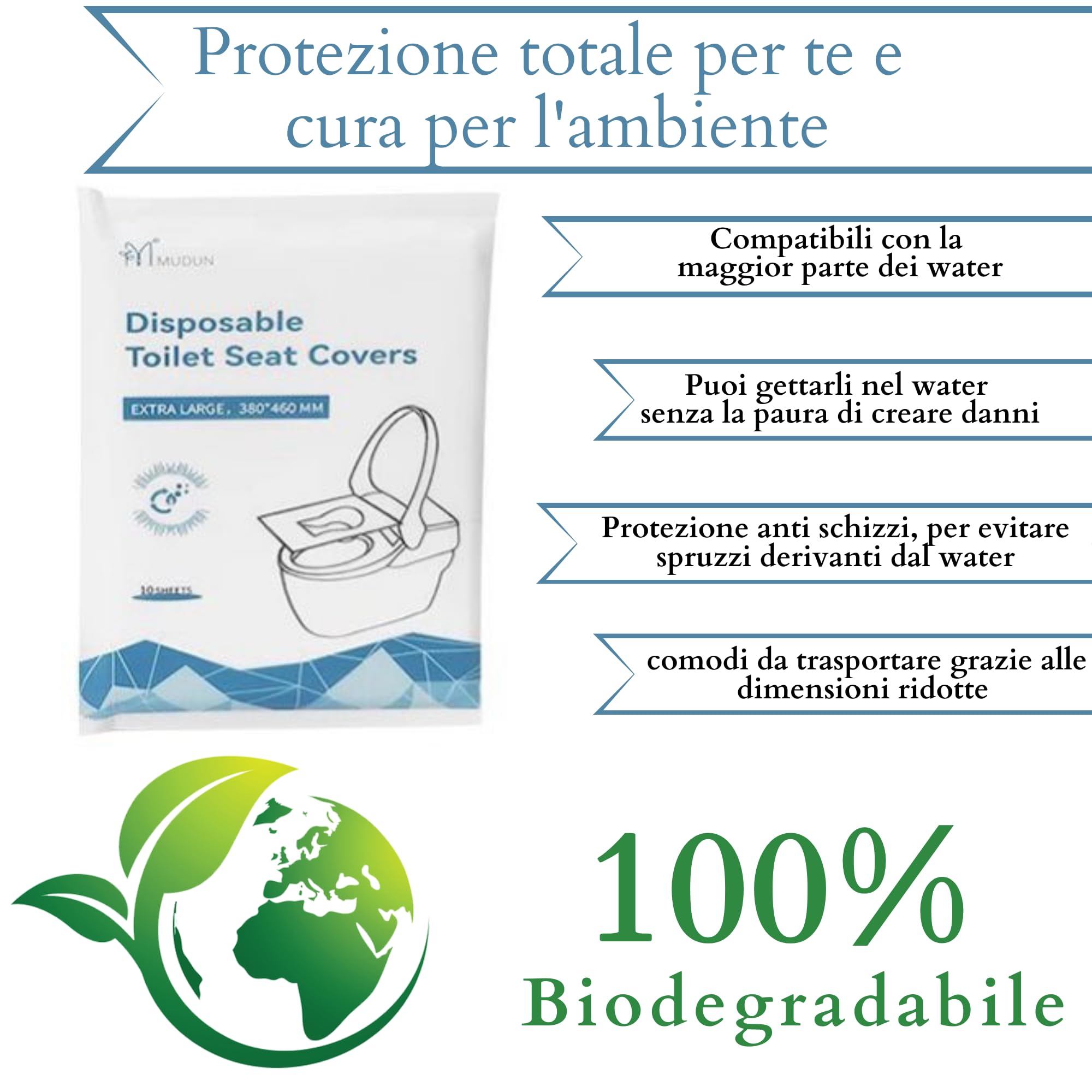 Copriwater usa e getta biodegradabili 50 Pezzi igienici monouso viaggio carta