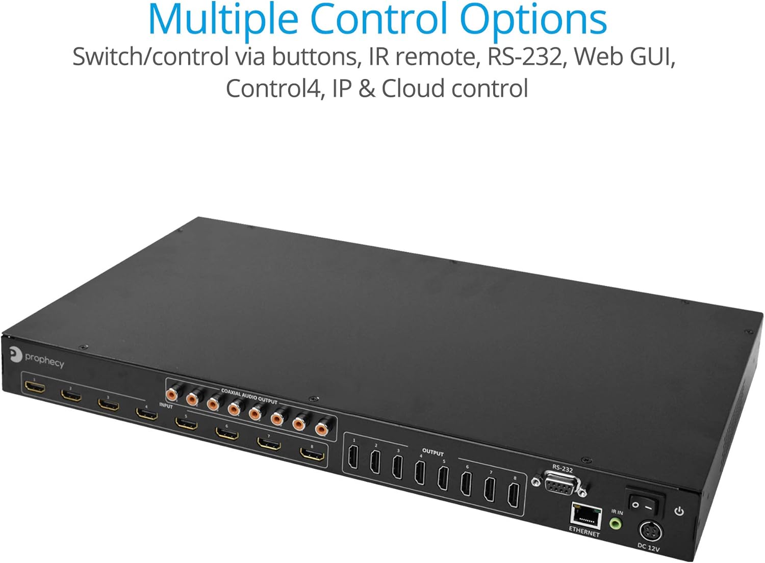 40% Off Discount gofanco Prophecy 8x8 HDMI 2.0 Matrix Switch 4K 60Hz YUV 4:4:4 HDR, HDMI 2.0a, HDCP 2.2, 18Gbps, Audio Extraction, Alexa Voice Control, RS-232, Web GUI, IP & Cloud Control, Control4 (PRO-Matrix88-aud)