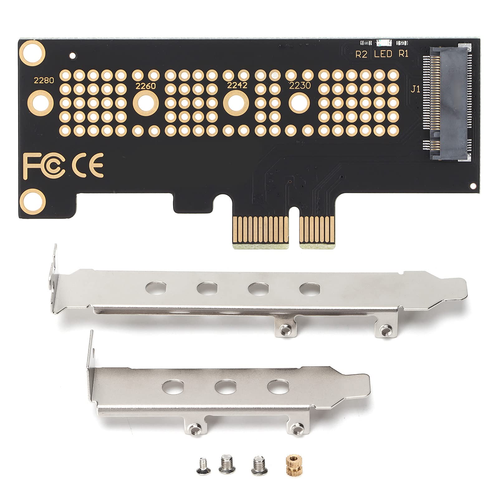 Adattatore PCIe M.2, Convertitore M.2 NVME e AHCI NGFF (non per SATA) da SSD a PCIe 3.0, Compatibile con la Dimensione 2280 2260 2242 2230, per 7/8/10 Linux(PCIE x1)