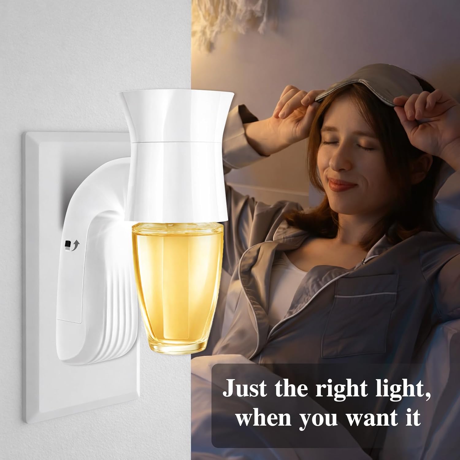 4 Pack Wall Fragrance Plug in with Night Light Compatible with Bath & Body Works Wallflowers, Plug in Aromatherapy Diffuser for Bedroom, Home Fragrance, Relaxing Atmosphere - White