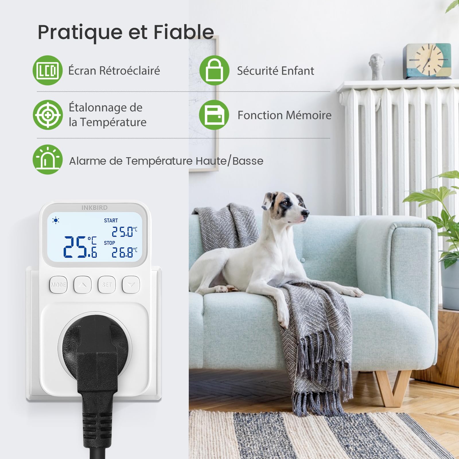 Inkbird ITC-C226T base para controlador de temperatura con casa FR