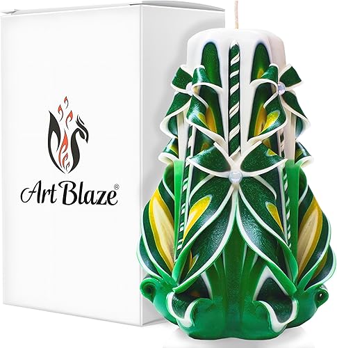 Velas talladas – Vela grande decorativa hecha a mano – Vela en espiral alta de larga duración para mujer – para decoración del hogar, acogedor