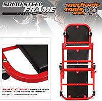 Vista 5 de M-AUTO Enredadera Plegable de 40 Pulgadas con Asiento Rodante, Silla de Garaje Ajustable Todo en Uno, Para Acostarse o Sentarse, Capacidad de 150