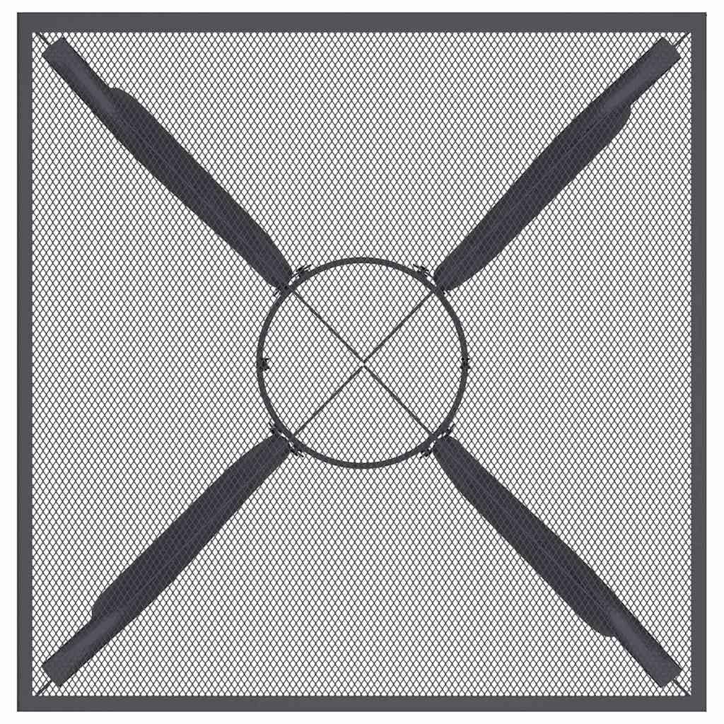 Tavolo da giardino antracite, 50 x 50 x 72 cm, griglia in acciaio, tavolo da terrazza, tavolino da balcone, per esterni, giardino, terrazza, design moderno