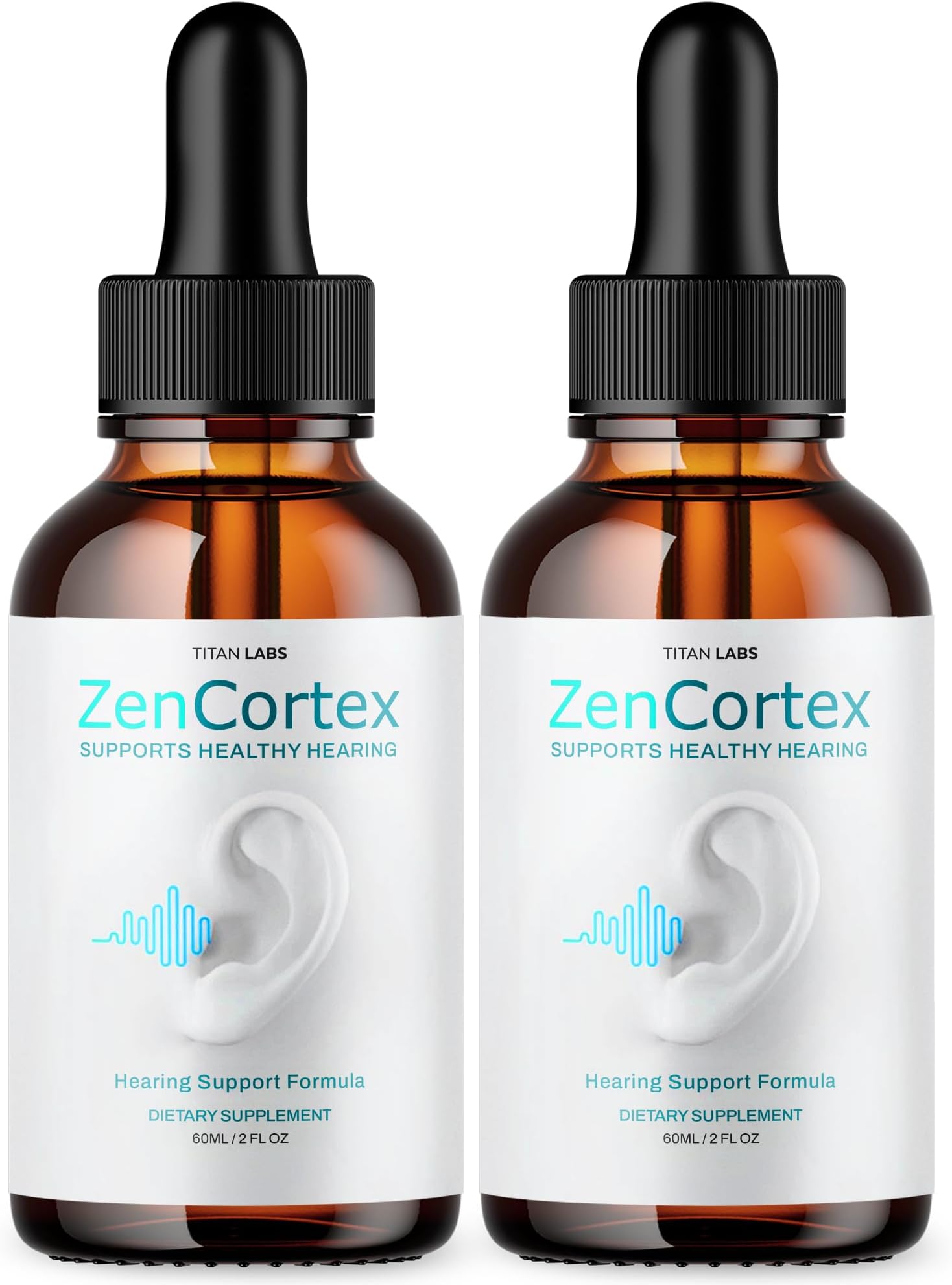 (2 Pack) ZenCortex - Zen Cortex Ear Drops, ZenCortex for Tinnitus Advanced Formula Supplement, Zen Cortex All Natural Hearing Support Formula Supplement for Ear Relief Vegan Ingredients (60 Servings)