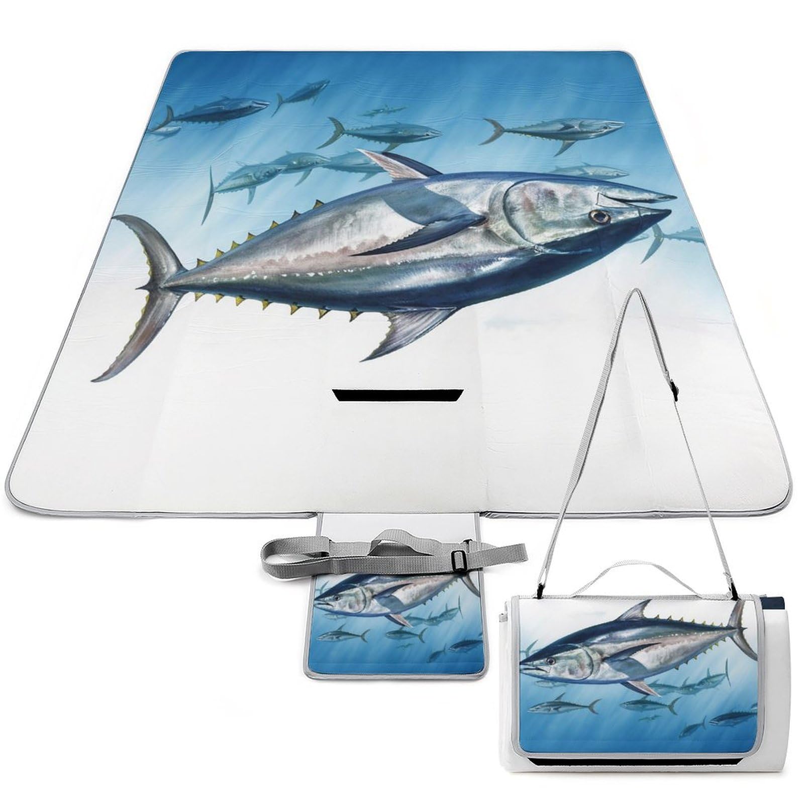 Tapis de parc pliable Bluefin Thunnus lavable en machine avec envers anti-sable