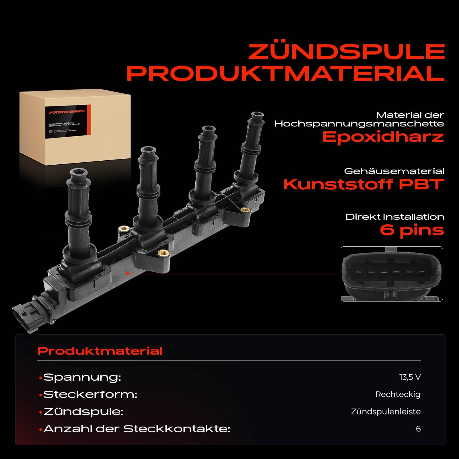 Frankberg Zündspule Zündmodul | Kompatibel mit Vectra C GTS, Zafira/Zafira Family B A05, Vectra C, Signum Z03, Spider 939, 159 Sportwagon 939