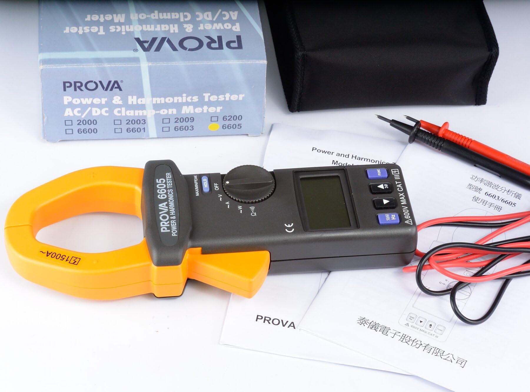 Taiwan Quality PROVA 6605 Power & Harmonics Tester High Accuracy Power Quality Clamps Clamp Power Meter 3-phase Clamp Meter Multifunction Harmonic Power Tester Kit