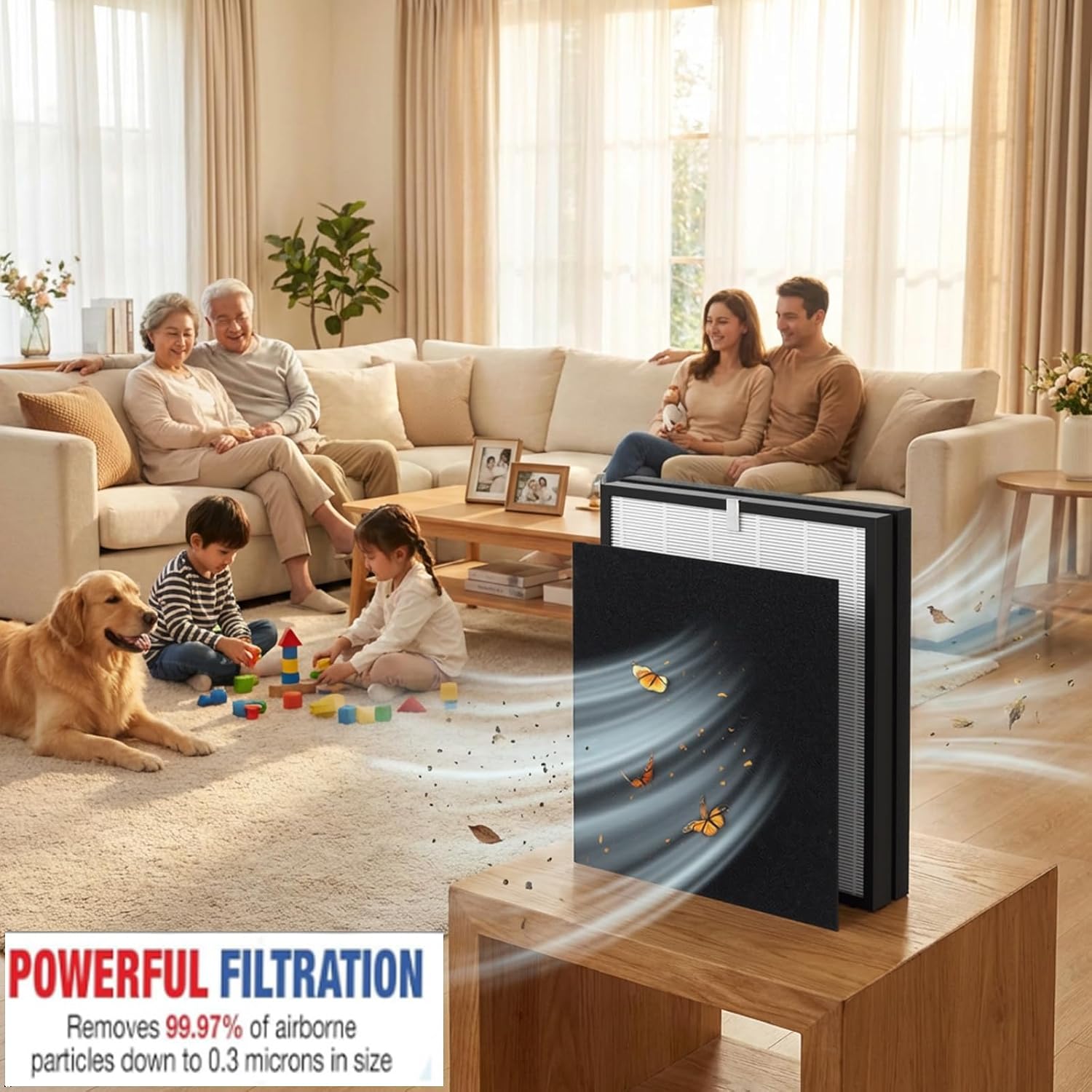 HP700 Filters Replacement Compatible with Hunter HP700 / H-HF700-VP/H-PF700 Air Purifie, 1 H13 True H-EPA Filter+ 4 x Activated carbon used for Kitchen,Living Room,Bedroom,Office