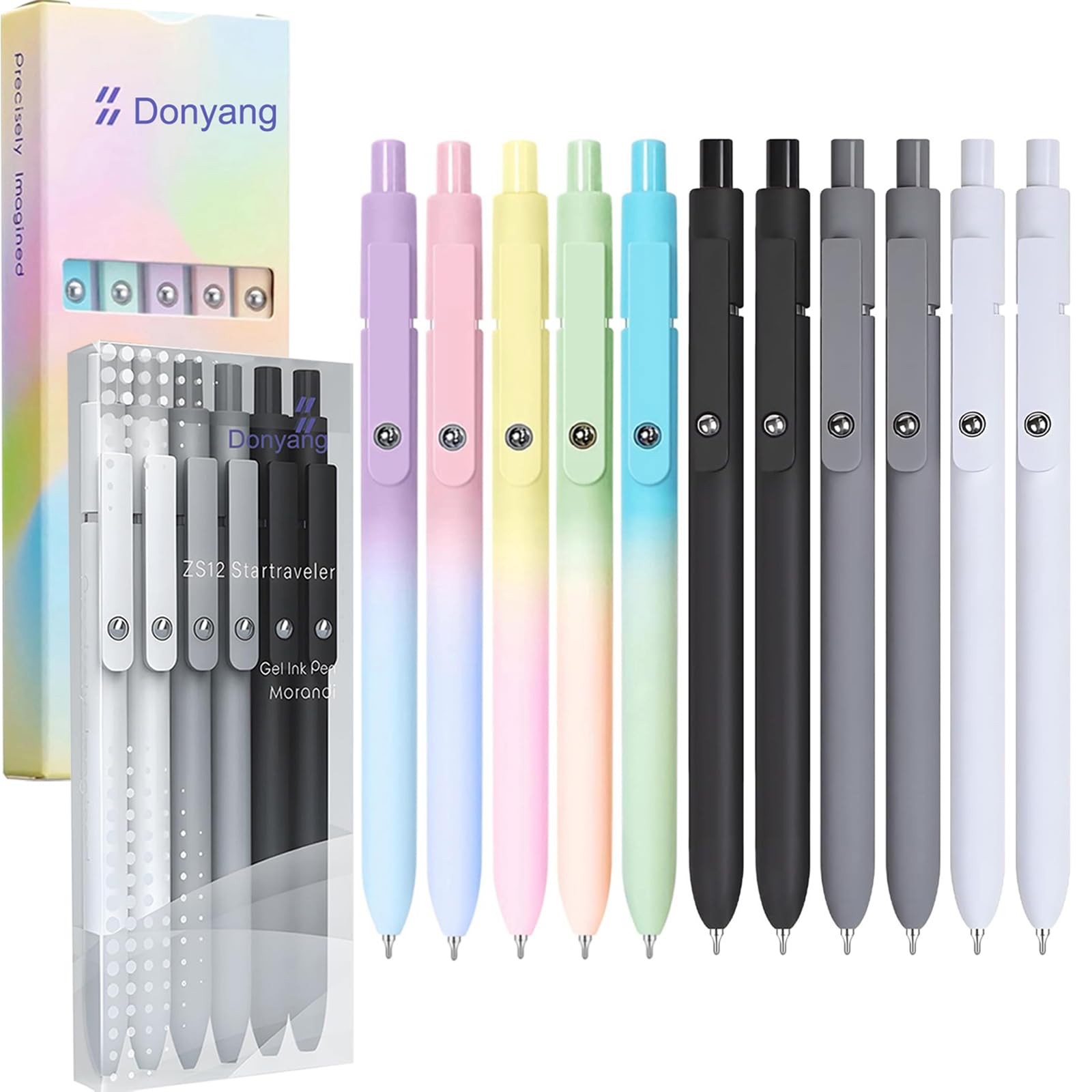 Donyang 11pcs 0.5mm Gel Pens Cute Black Ink Fine Point Pens With Smooth Writing, Quick Dry Pens For Journaling,Teacher Work Desk Accessories Office Supplies for Men Women, Stocking Stuffers