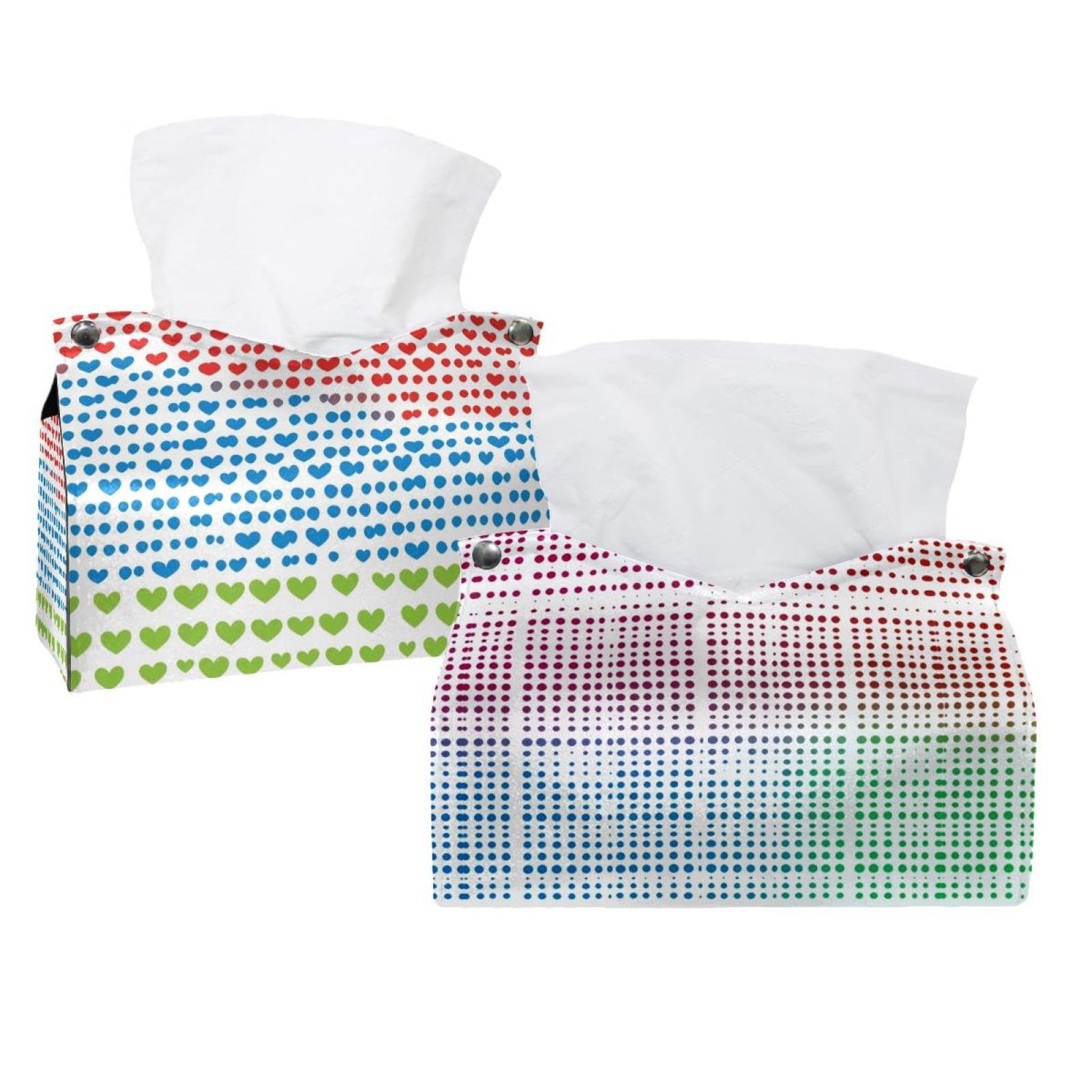 Boîte à mouchoirs en cuir de qualité supérieure motif cœurs