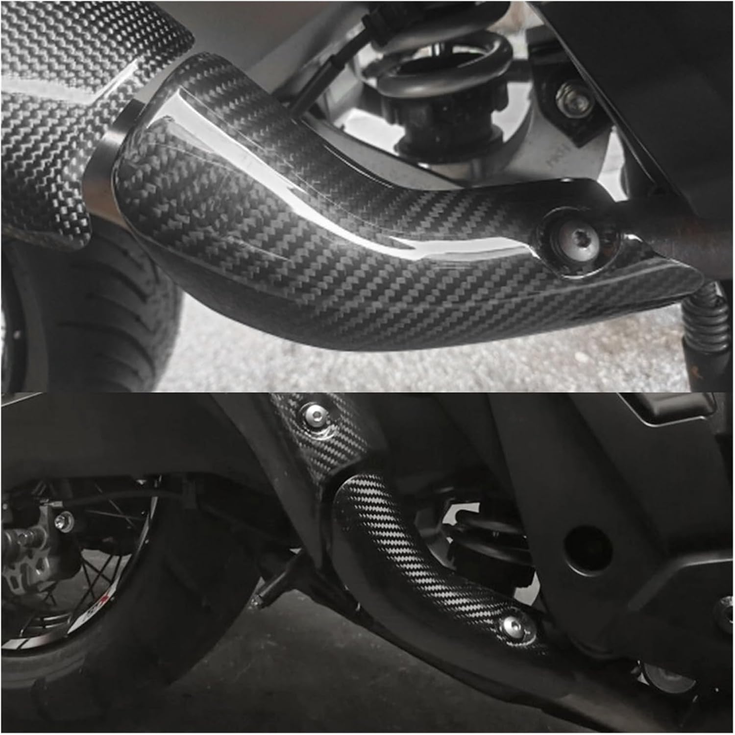 Fit For Honda X-ADV Adv750 Exhaust Middle Carbon fiber pattern Connection Pipe Heat Shield Cover Guard