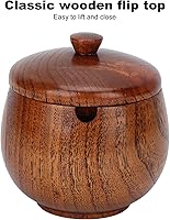 Vista 5 de GLOGLOW Wood Jar, Sour Jujube Wood Seasoning Box for Sauces for Kitchen (Large Lacquer)