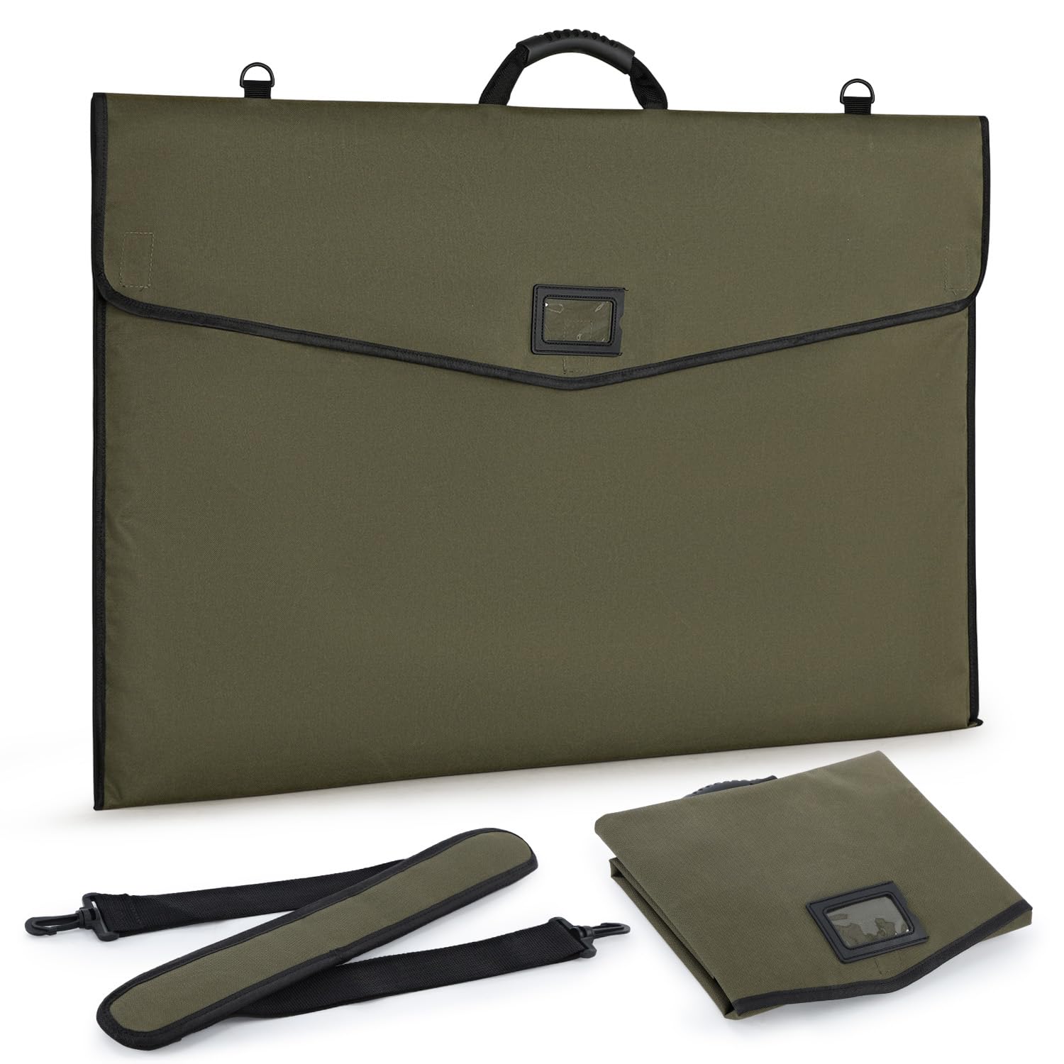 WISEPRO A1 Portfolio Case with Flap Closure & Dual Zippered Pockets (25"x37") -Soft-Sided, Waterproof PVC-Coated, Artwork Painting Folder Bag, Carrying Storage Bag for Canvas Paintings & Mounted Art