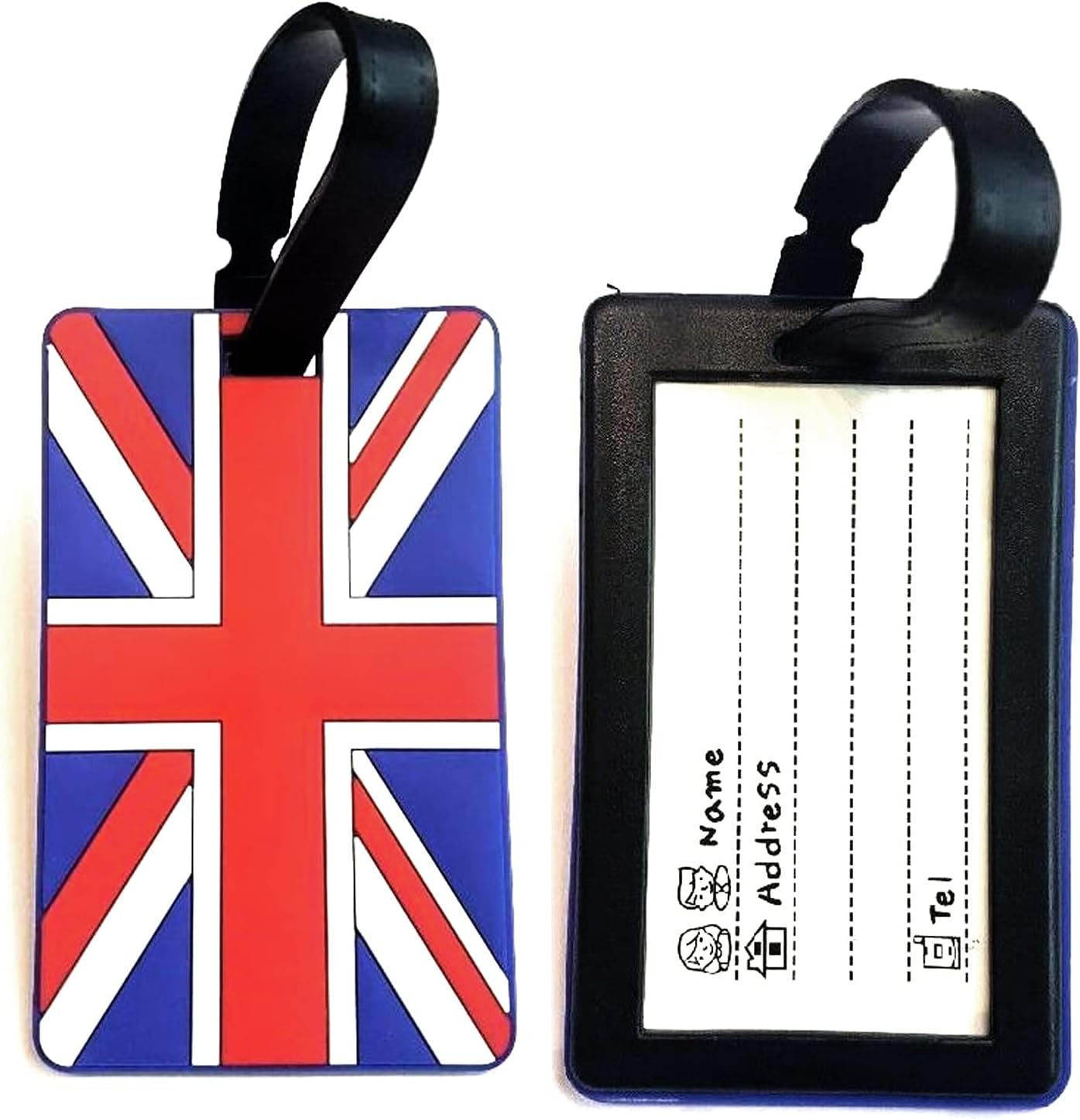 SystemsElevenSystemsEleven Luggage Tag Strap Address Label Name Suitcase Luggage Tags Travel ID Bag Tag Silicone Luggage Tag with Name Perfect to Spot Luggage Travel Accessories Tags Set