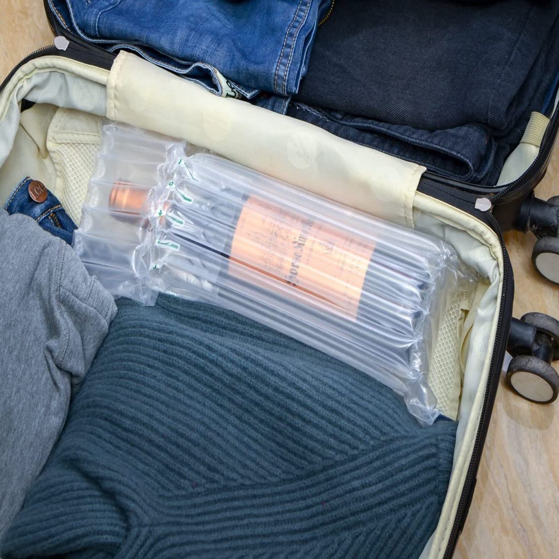 Inflatable bags, 12 wine bottle protection bags and inflatable air column bags with air pumps for safe transport and packaging - Image 3