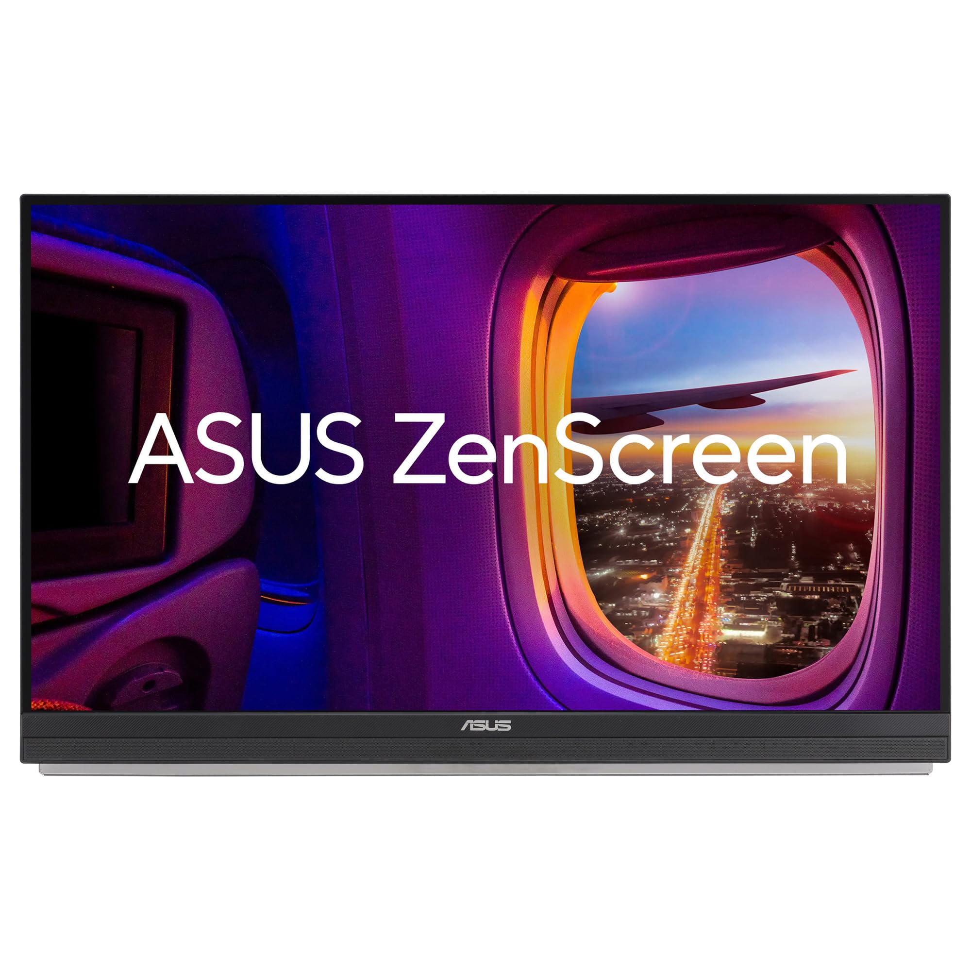 ASUS ZenScreen MB27ACF Monitor portátil de 27 Pulgadas QHD, 2560 x 1440, IPS, 100Hz, USB-C PD 70 W, Altavoces, asa de Soporte, Pinza en C, Gancho de partición, subwoofer, Audio de 2.1 Canales