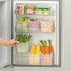 Fridge Storage Case, Mini Box, Refrigerator, Organization, Inside Refrigerator, Door Pocket, Stocker, Freezer Storage, Kitchen Storage, Transparent, Space Saving, White, Approx. 3.9 x 4.3 x 3.1 inches