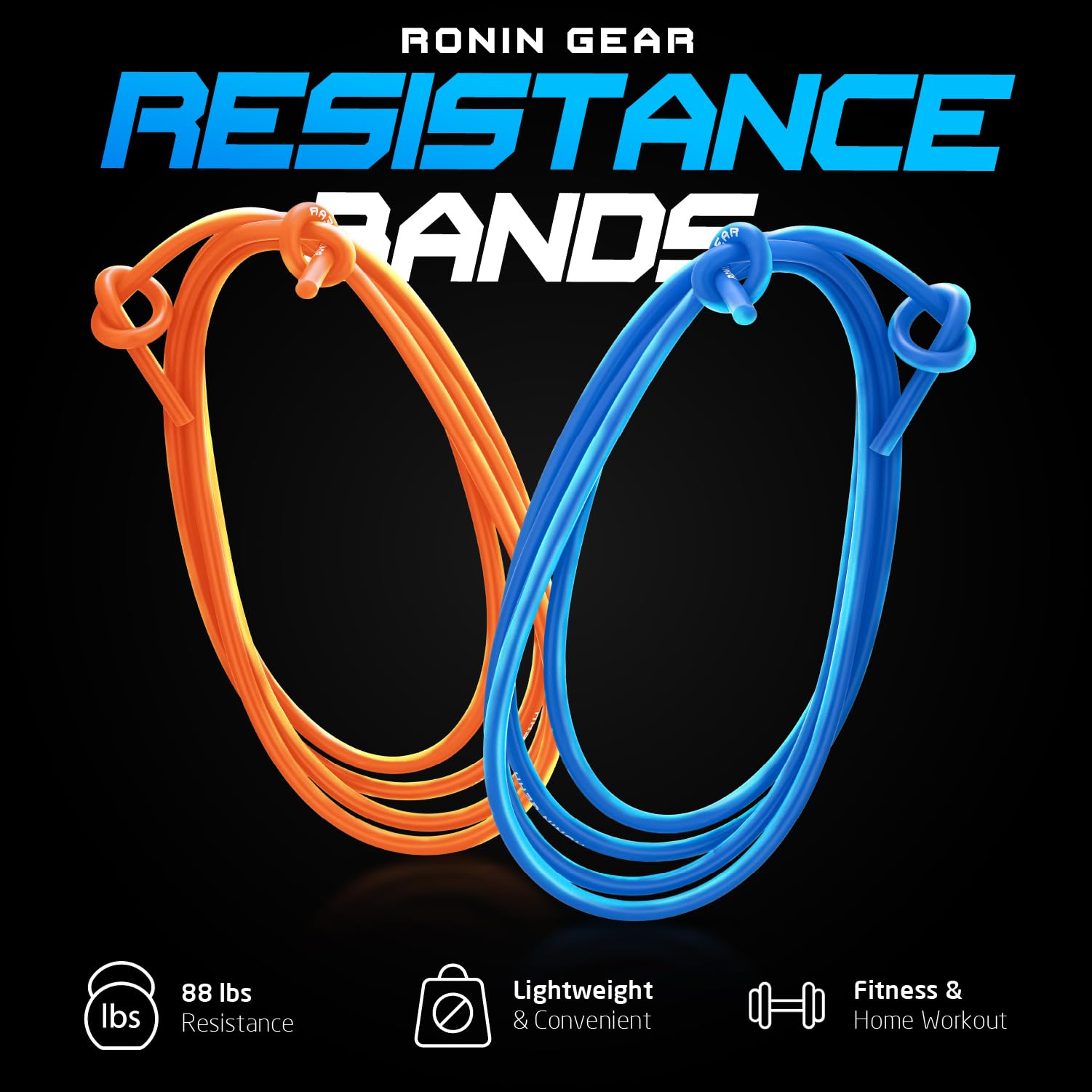 Bandas de resistencia – Resistencia de 88 libras – Azul – Bandas de entrenamiento de fuerza – Bandas elásticas de entrenamiento – Bandas de resistencia de lucha libre – Equipo de fitness y
