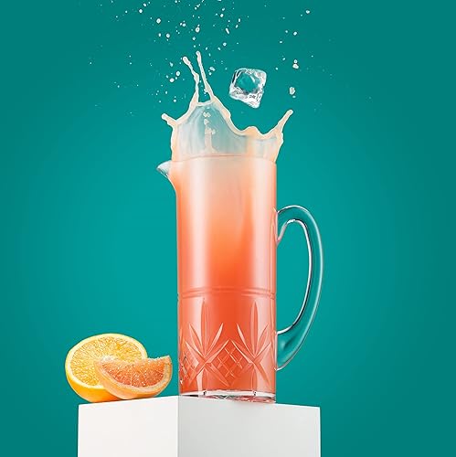 Miniatura 2 de Godinger Jarra de agua acrílica con asa, jarra de agua, inastillable y libre de BPA, colección Dublin, 1.7L