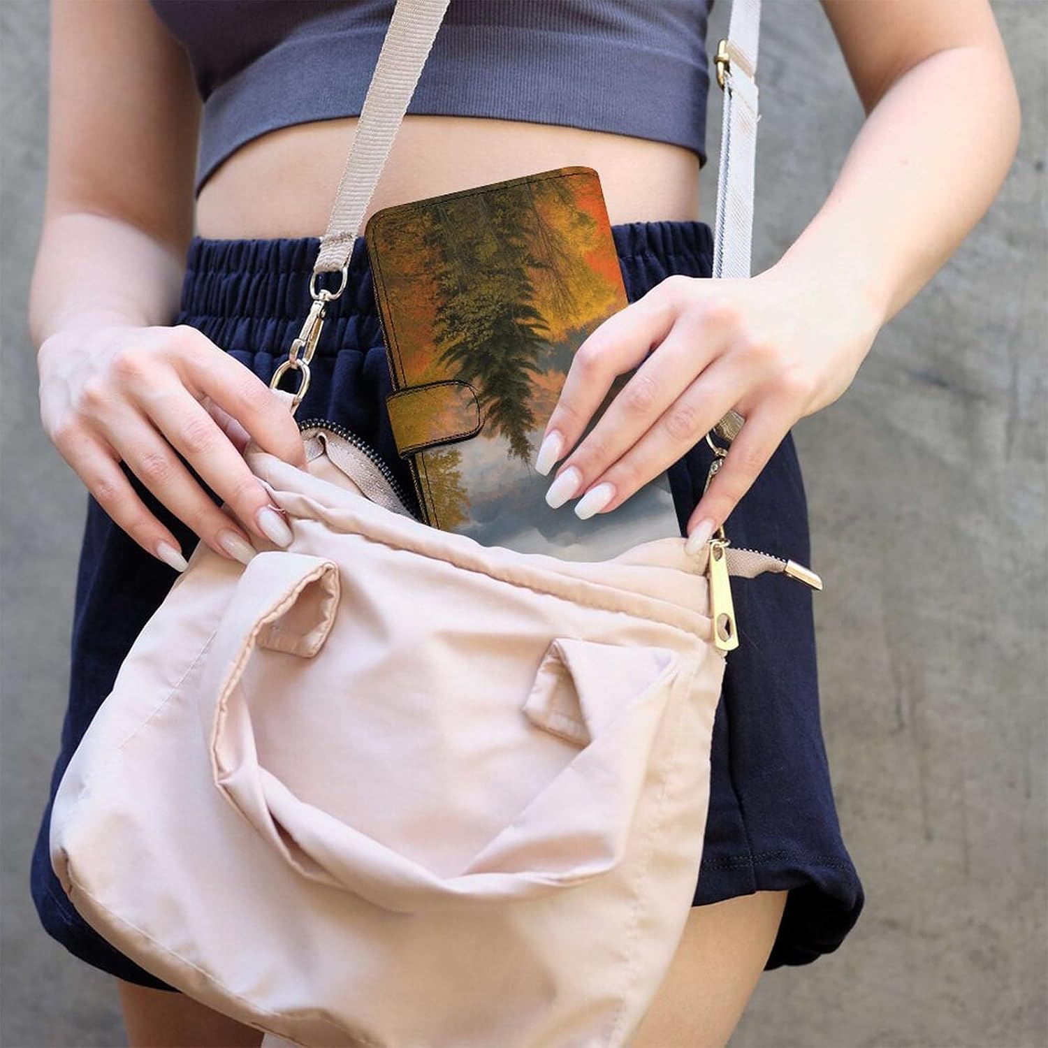 Wallet, Autumn Foliage Mountains Printed Wallet,travel Wallet,durable Wallet,portable Wallet,universal Wallet,leather Wallet, 19.7x11x3.5cm