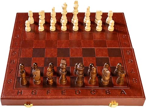 Portable Folding Chess Set, Wooden Chess Board Set, Travel Chess Game, Traditional Chess Set, Decorative Chess Set, Wooden Folding Board, Portable Chess Set for School Camping, Indoor Outdoor Fun Kids