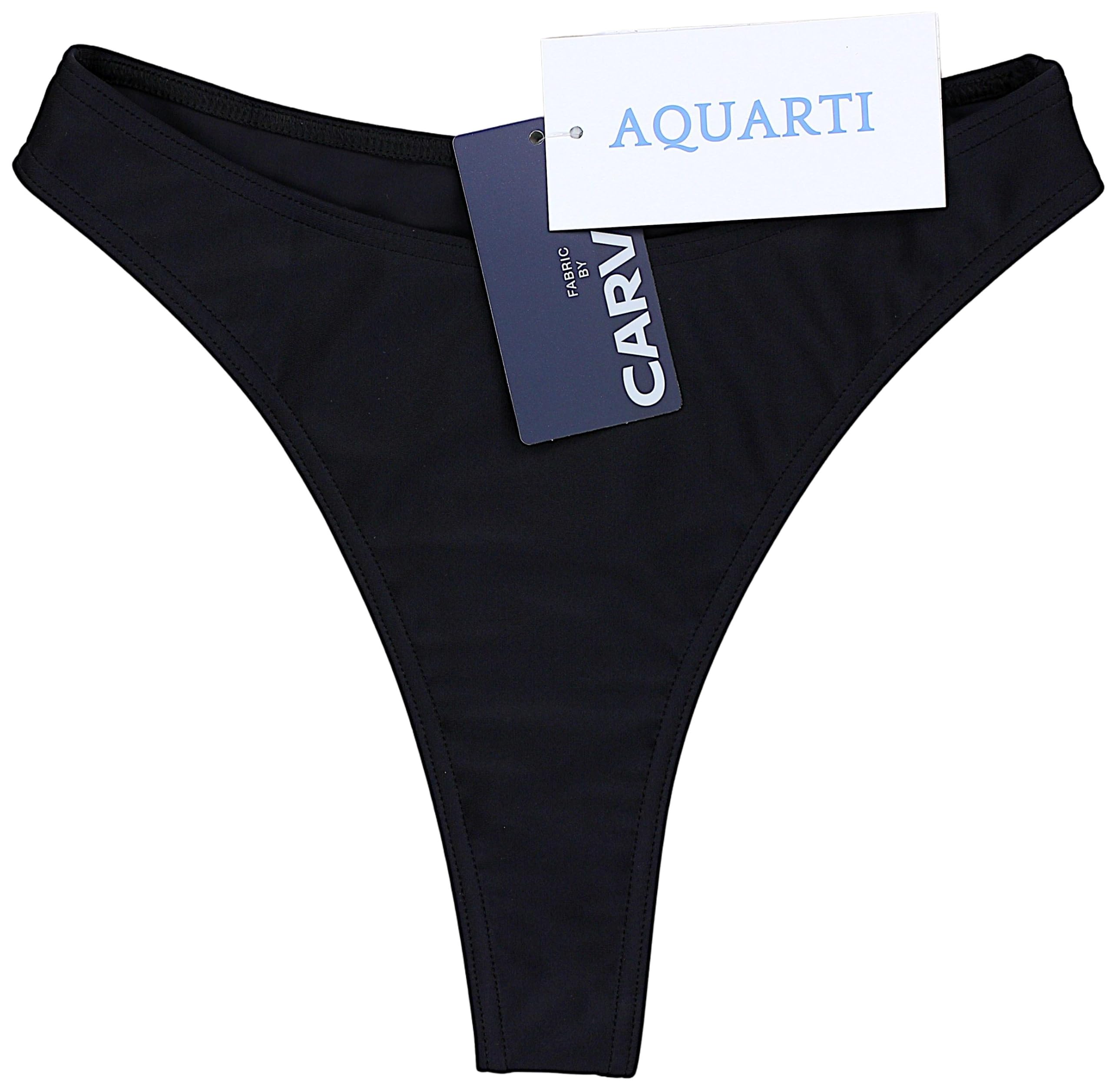 Aquarti Damskie spodnie bikini Thong Bottom Tanga wysoka talia