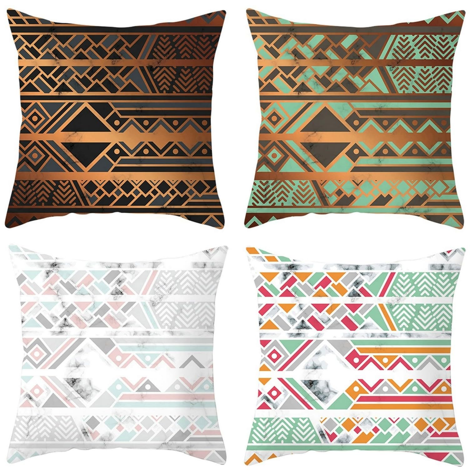 Taie d'oreiller de luxe CEVAN motif marbre courbe pour déco de chambre raffinée