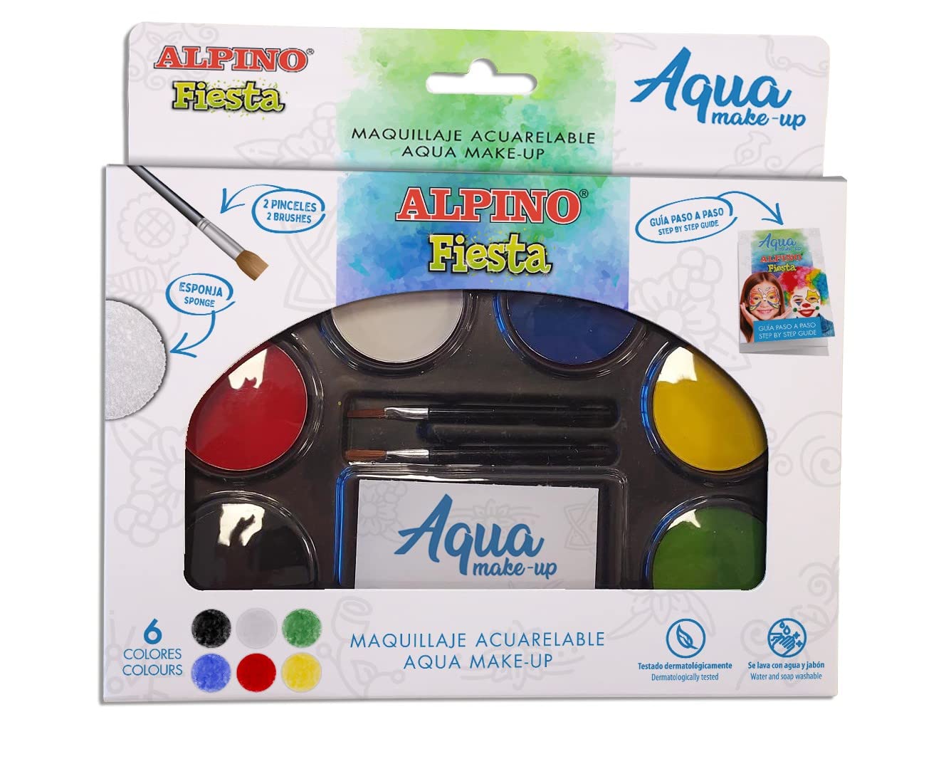 Paleta Maquillaje alpino acuarelable Pro 6 Colores Surtidos