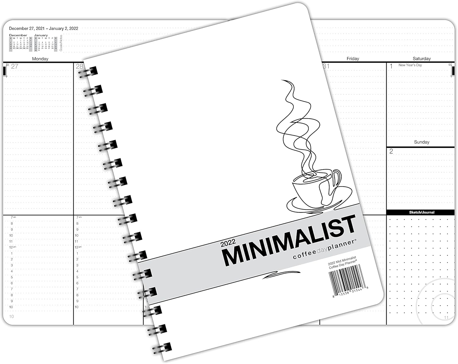 Dated Minimalist DayPlanner - 12 Monthly Calendar Overview, to-do Lists, Weekly and Daily Planning (6.625 by 9 inches), 2022 Coffee Minimalist) : Everything Else