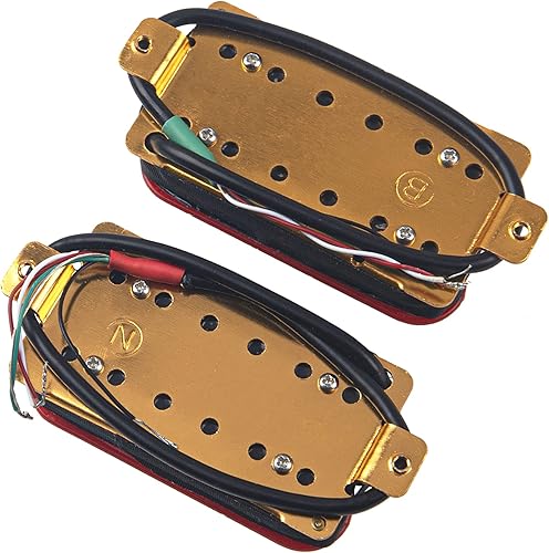 Miniatura 5 de Juego de pastillas de puente para guitarra eléctrica, imán de alto rendimiento, compatible con pastilla de guitarra eléctrica NB, 1 par (rojo)