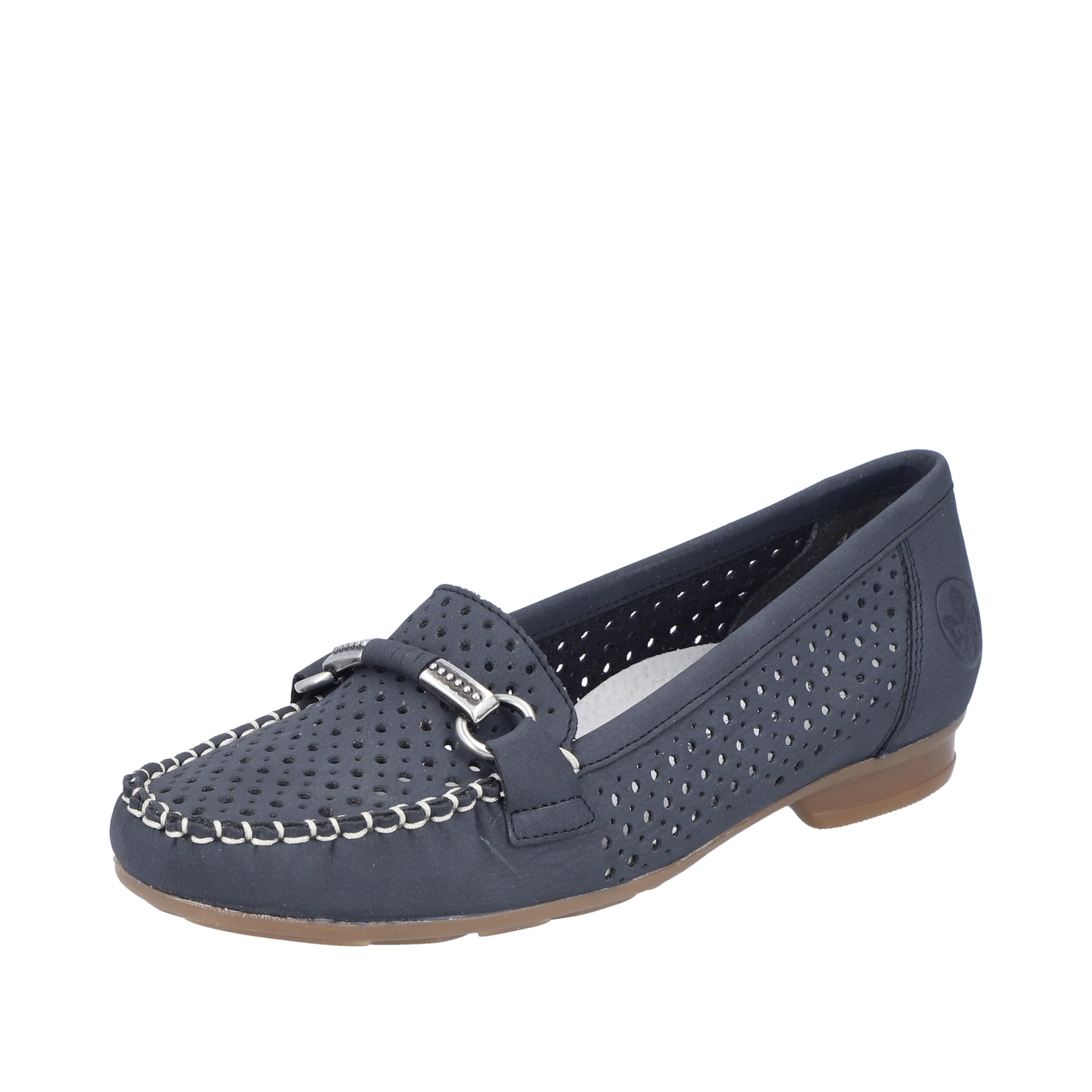 Rieker 40065-14 Damen Slipper Synthetik blau/rot/weiß blau/rot/weiß