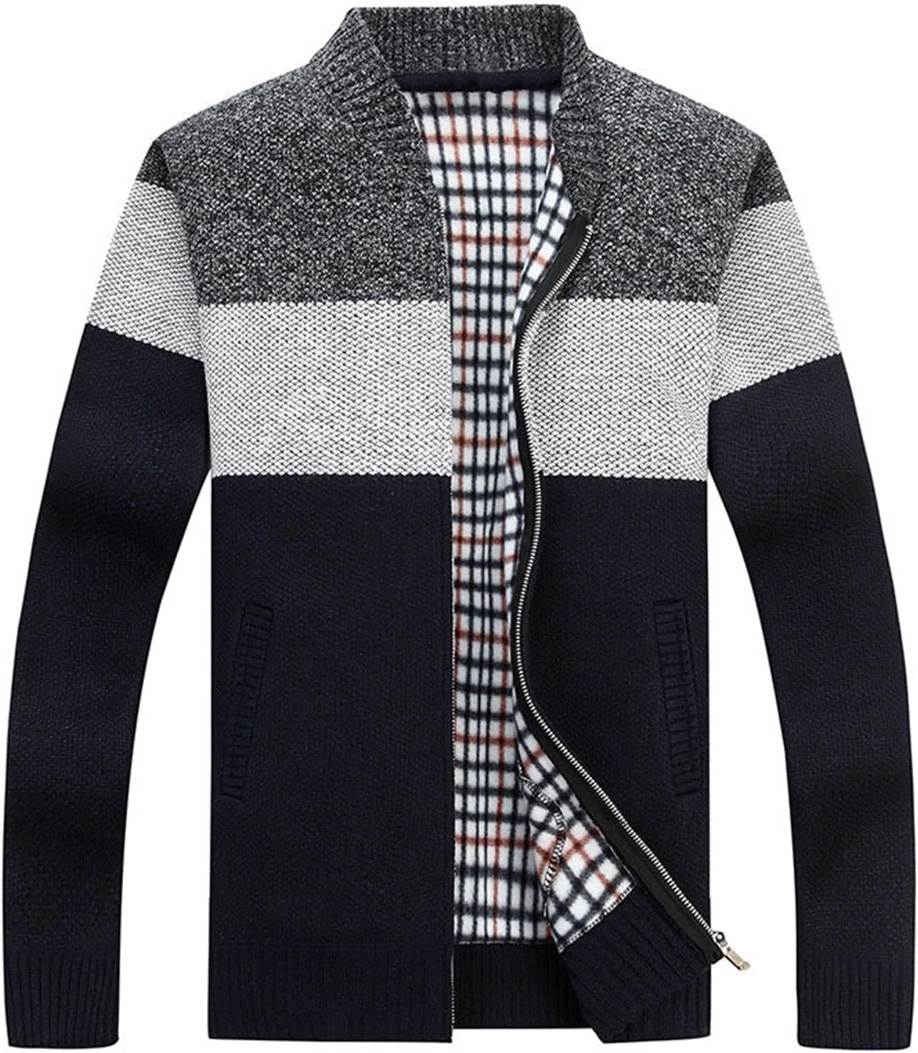 OLOMA Sueter Para Hombres Autumn Winter Jacket Men Sweater Warm Cashmere Wool Zipper Cardigan Jacket Men Coat Dress Casual Knitwear Male Clothes (Size : L)