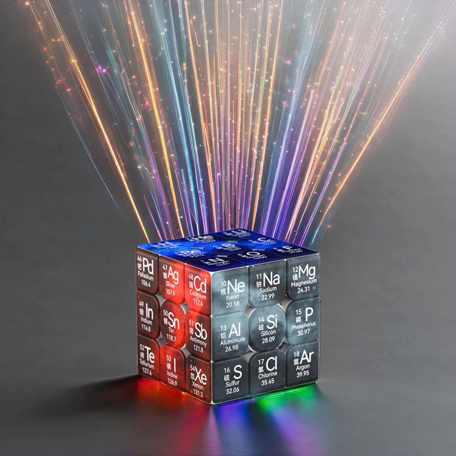 Cubo Magico 3X3 con Tavola Periodica Degli Elementi, Puzzle Cubo di Velocità, Original Speed Cube Stickerless, 3x3 Speedcube, Magico Giocattolo Puzzle per Adulti e Bambini