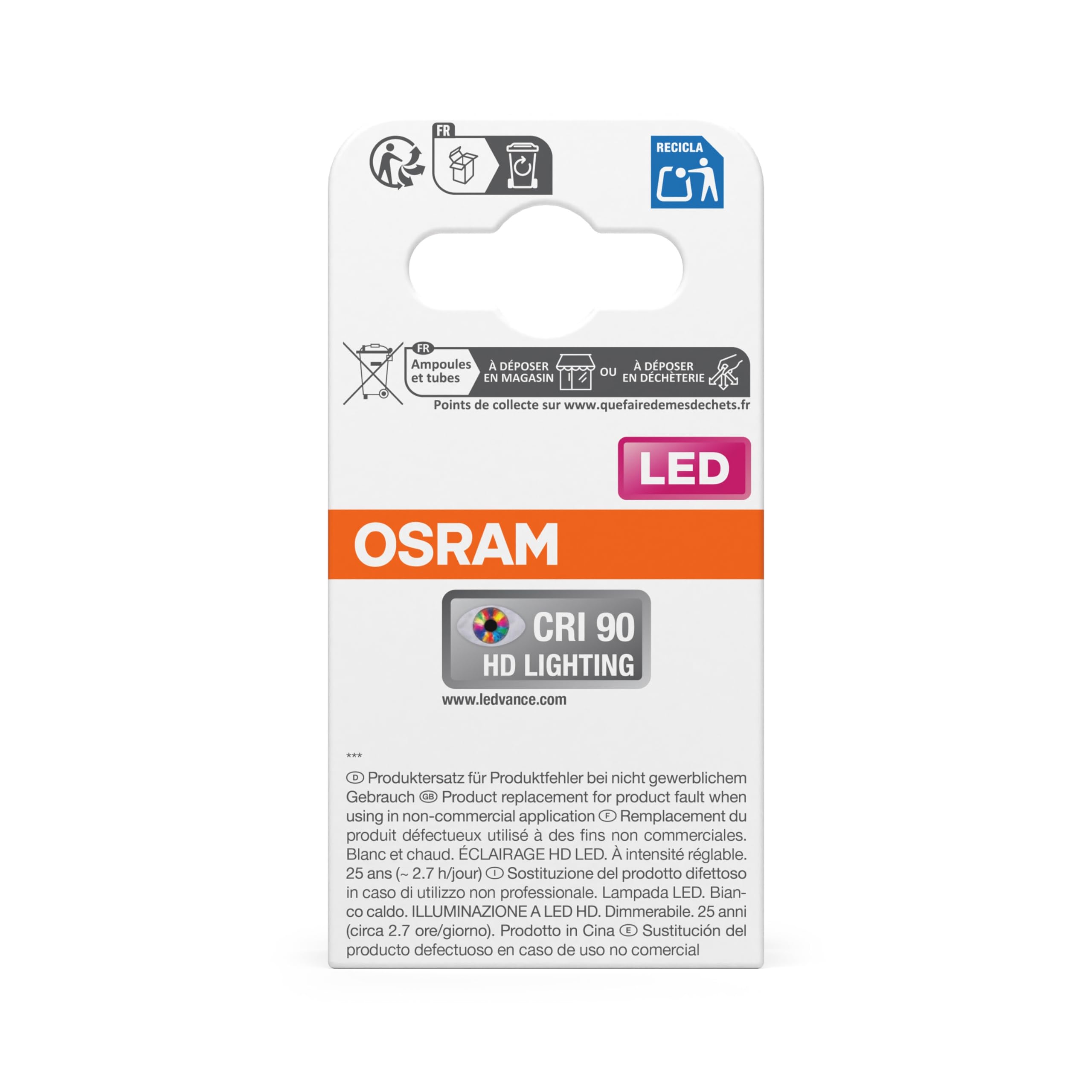 OSRAM Riflettore spot LED Superstar MR16 20 36° DIM 2,2W | LED Superstar MR16 20 36° DIM, Reflector, Chiaro, 25000 h, confezione da 1