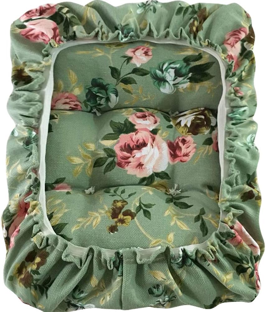 Padded Rectangle Bar Stool Cover Cushion with Elastic Fabric Satori Stool Seat Cushion for Metal Wooden Bench 12"x16" Green