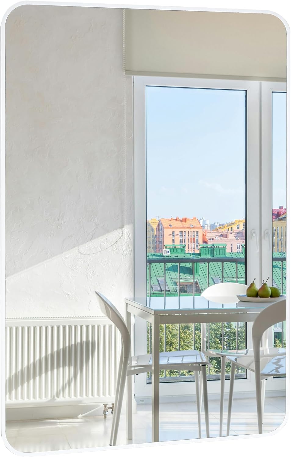 Tanmicoshomy White Bathroom Wall Mirror, Rectangular Vanity Mirror 20 x 30 Inches for Bedroom,Living Room or Entryway(20x30 inch, White) 20x30 inch White