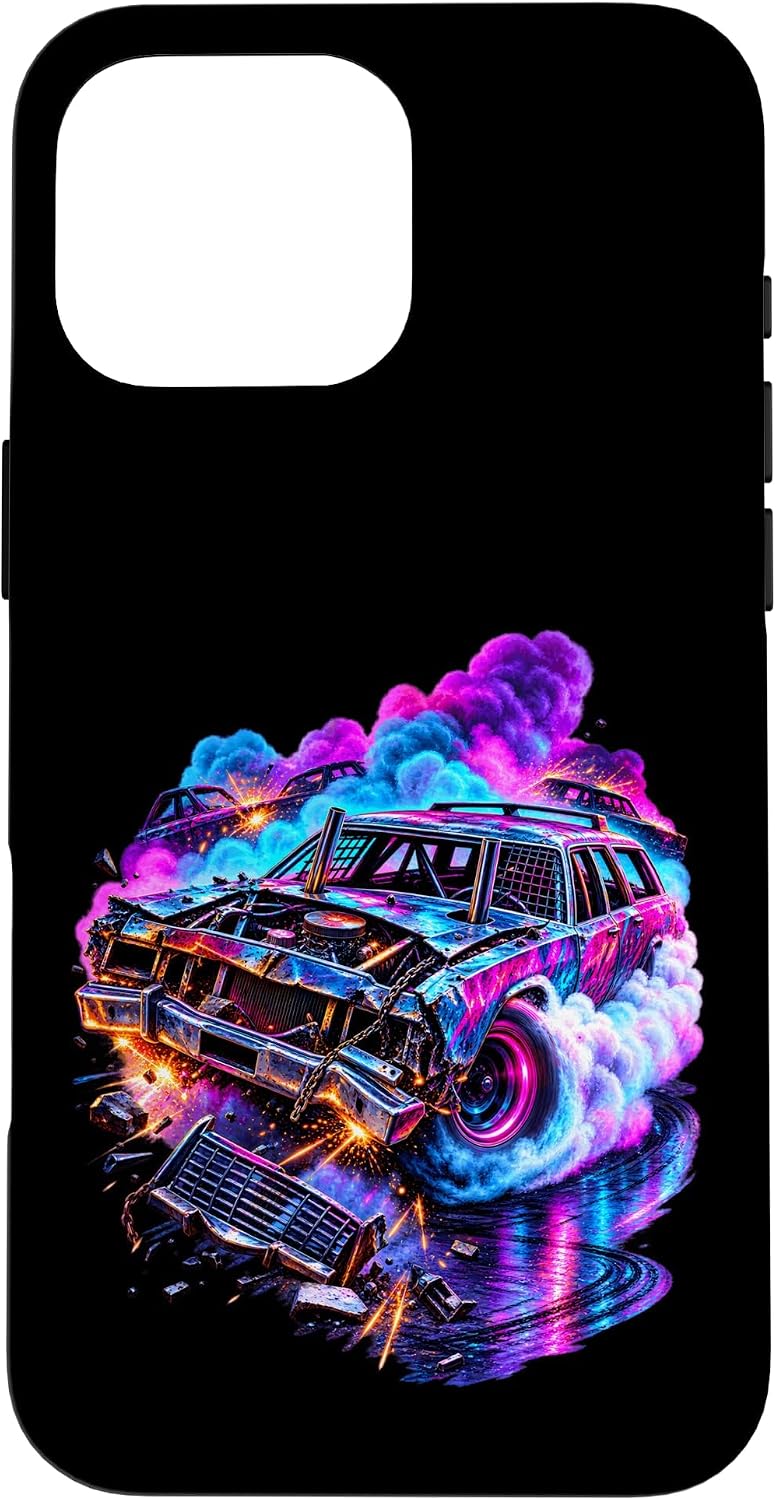 Demolition Derby Station Wagon Crash Racing Driver Case for iPhone 16 Pro Max