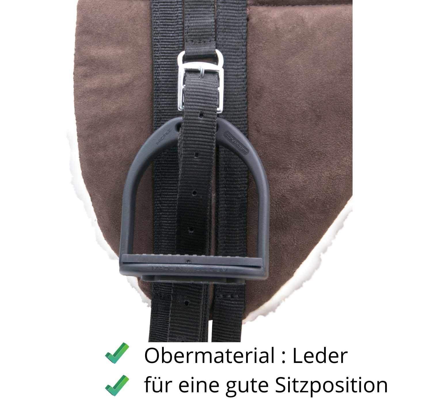 AMKA Shetty Pony Reitkissen Sattel, komplettes Set auch für Holzpferde braun
