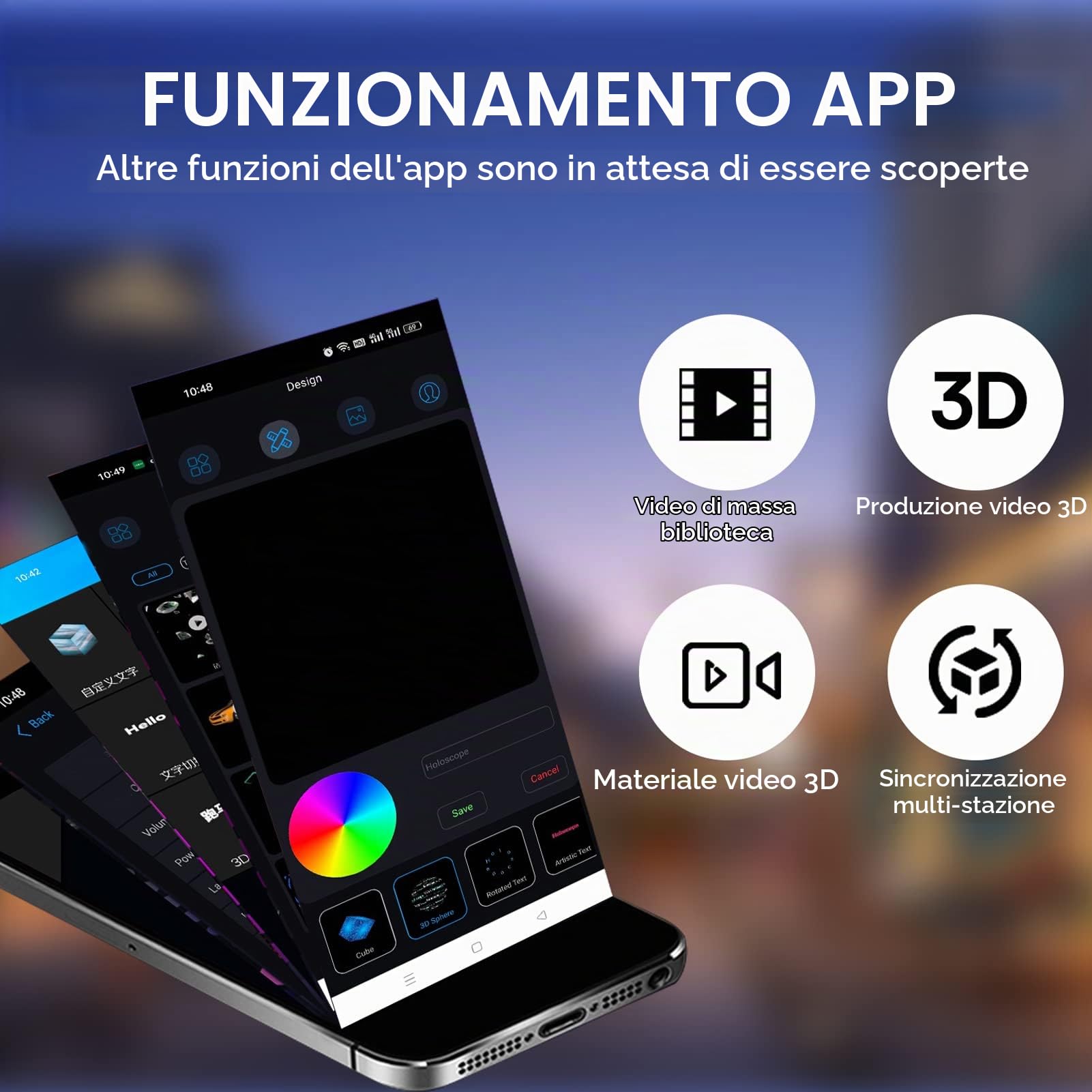 Ventola per Proiettore Ologramma 3D Immagine Luminosa Display Olografico WiFi da 24,2 Pollici 100-240 V Supporto per Telefono con Telecomando APP per Centro Commerciale (Spina Ventola per Proiettore Ologramma 3D Immagine Luminosa Display Olografico WiFi da 24,2 Pollici 100-240 V Supporto per Telefono con Telecomando APP per Centro Commerciale (Spina