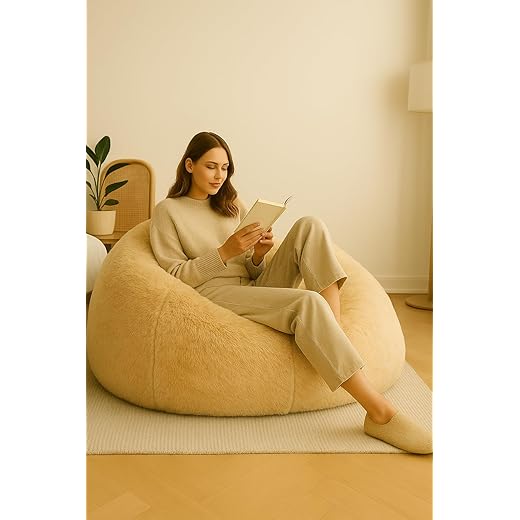 Mollismoons Fur Bean Bag Sofa Couch XXXL