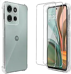 [GL CASES] Capa G15 Capinha Moto G15 Case Slim Clear Anti Impacto Reforçada Silicone Transparente Flexível Anti Choque Proteção De Câmera + Pelicula Motorola Moto G15 Vidro 3D Cobertura Total Tela