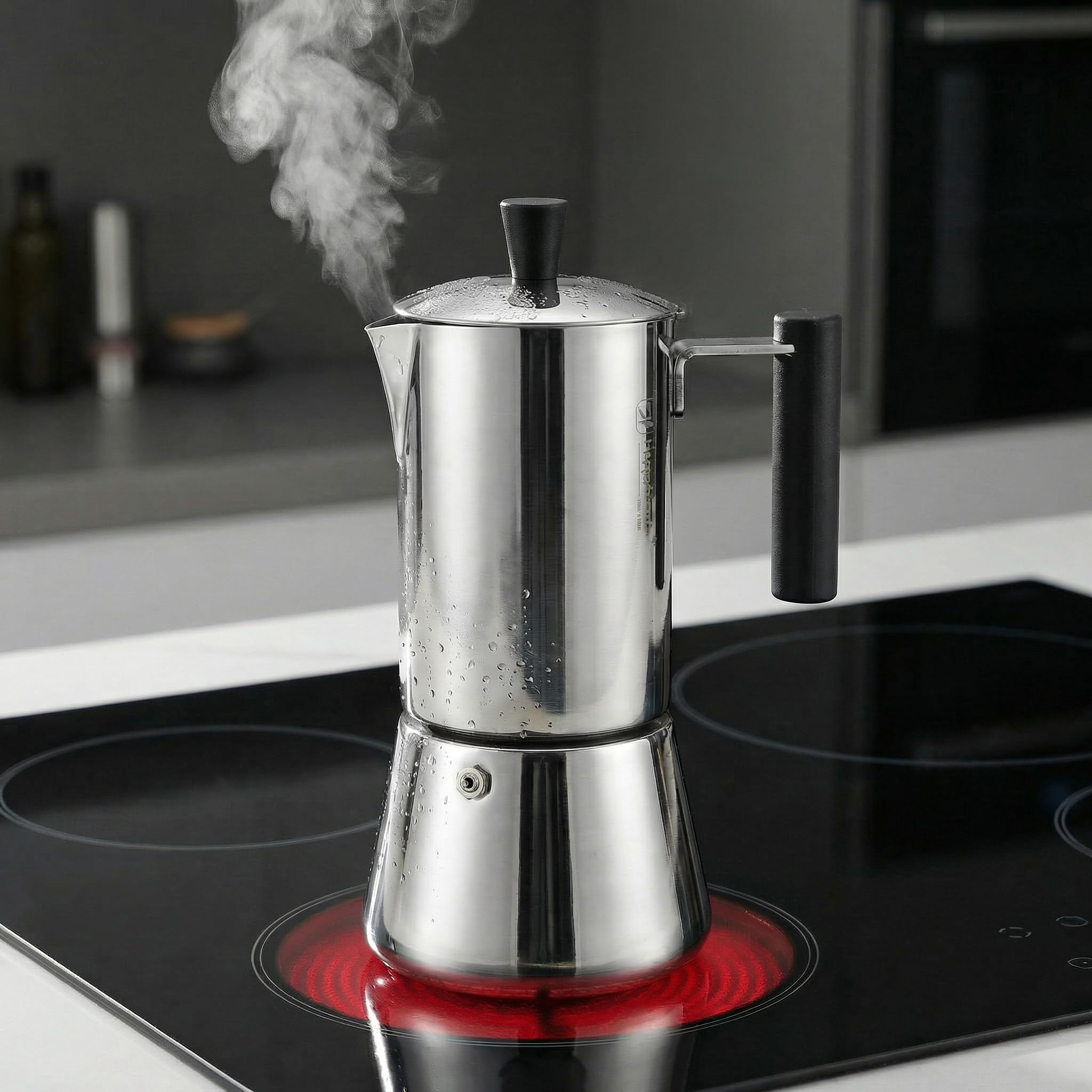 Cafetera Italiana Full Inducción de Acero Inoxidable Robusto | Máxima Durabilidad y Sabor Intenso | Moka Premium para Vitro, Gas y Eléctrica | 2/4/6/10 Tazas (6.0, Tazas)