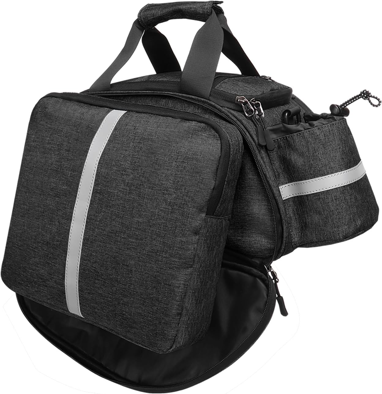 MOSISO Bike Rack Bag, Waterproof Bicycle Trunk Pannier Rear Seat Handbag Cycling Bike Carrier Reflective Backseat Cargo Storage Luggage Saddle Shoulder Bag with Water Bottle Holder&Handle