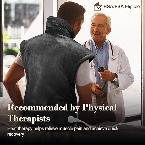 Miniatura 6 de COMFIER Almohadilla térmica grande para aliviar el dolor de espalda, regalos para él, almohadilla térmica para cuello y hombros, almohadillas