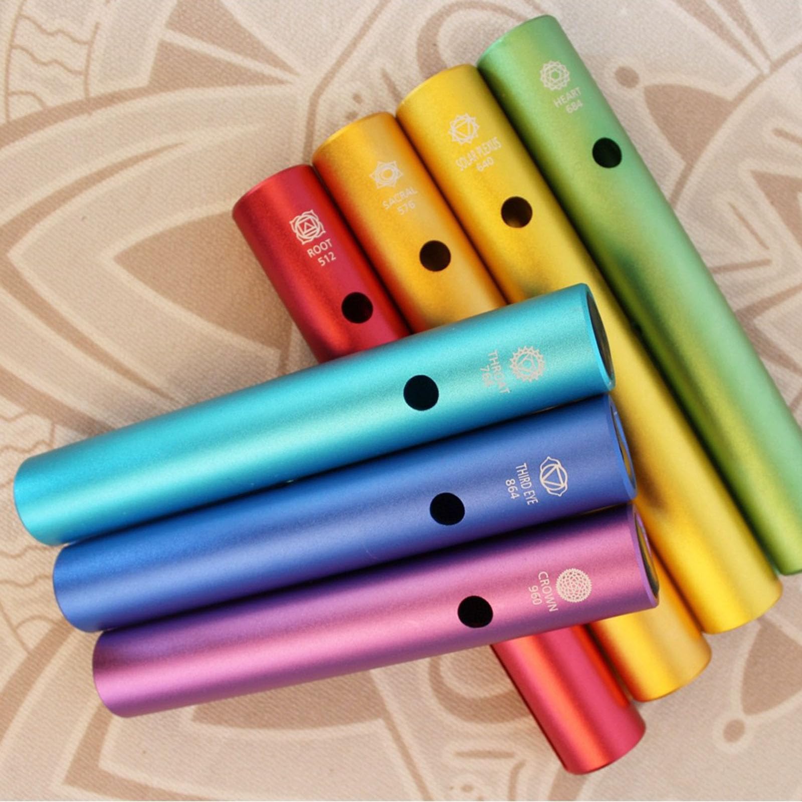 Wah-wah-röhrenset, 7 Wah-metallröhren, Regenbogenfrosch-soundröhre, 512 Hz/576 Hz/640 Hz/684 Hz/768 Hz/864 Hz/960 Hz, Instrument Für Heilung, Meditation, Zur Musikbegleitung