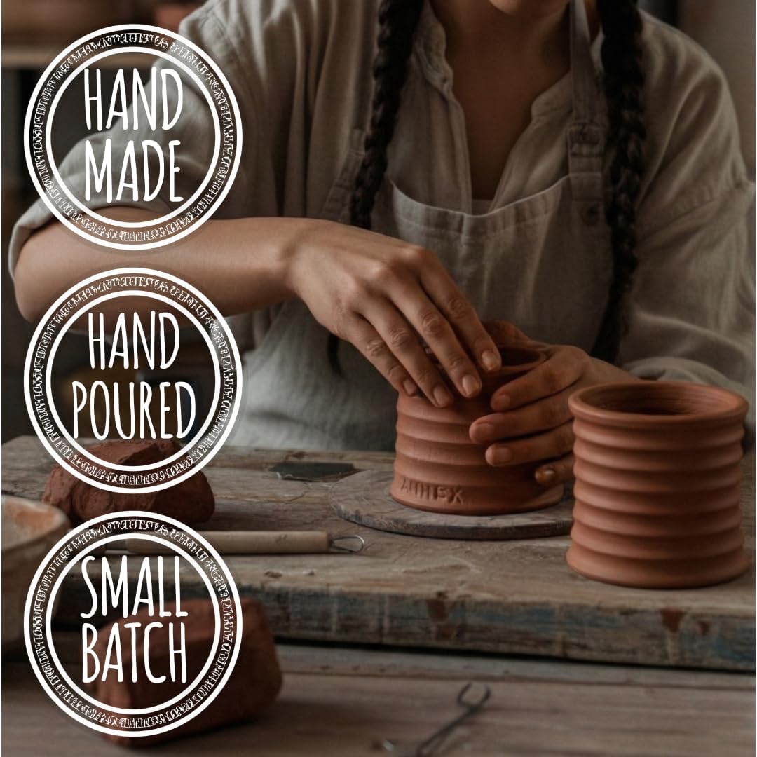 Annex Oud and Agarwood Luxury Scented Candle - 8oz Handmade Ceramic Jar Candle - 50hr Clean Burn, 100% Non-Toxic Soy Wax, Aesthetic Home Decor Winter Gift for Men and Women - Sandalwood & Amber - Image 5