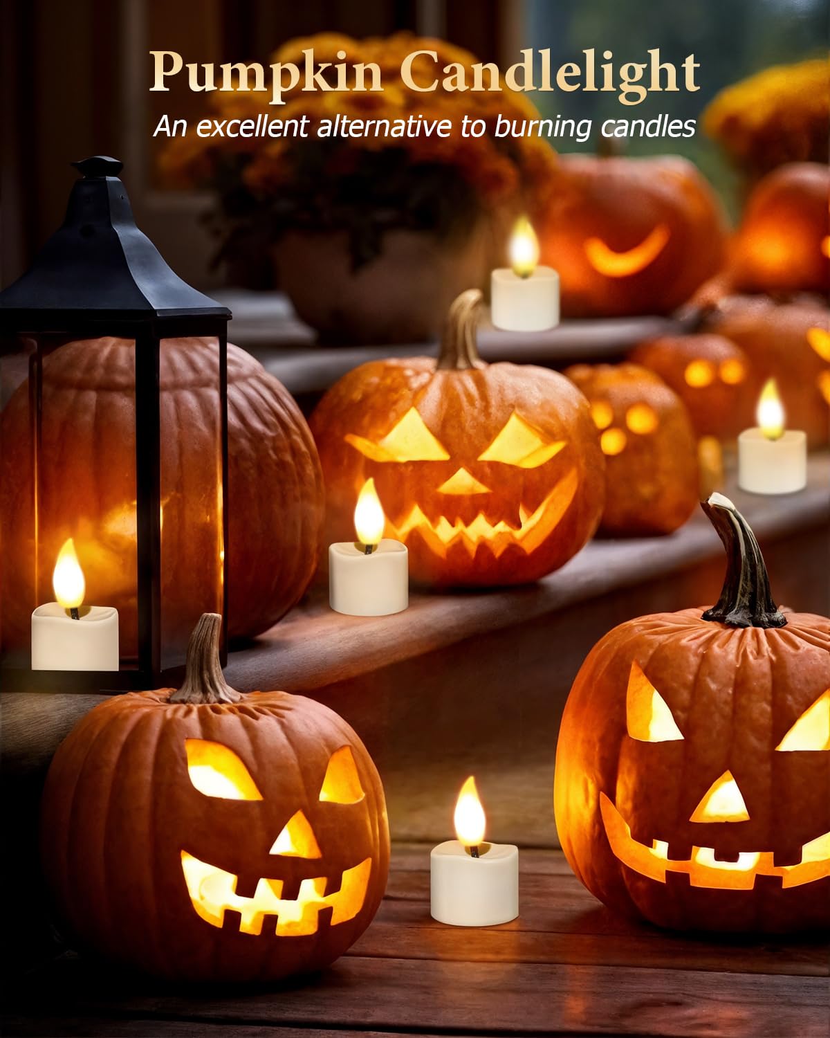 Bowfar 16 sztuk świeczek typu tealight z możliwością ponownego ładowania, z pilotem i timerem, elektryczne podgrzewacze z 8-portowym kablem USB-C do dekoracji stołu na Halloween i Boże Narodzenie