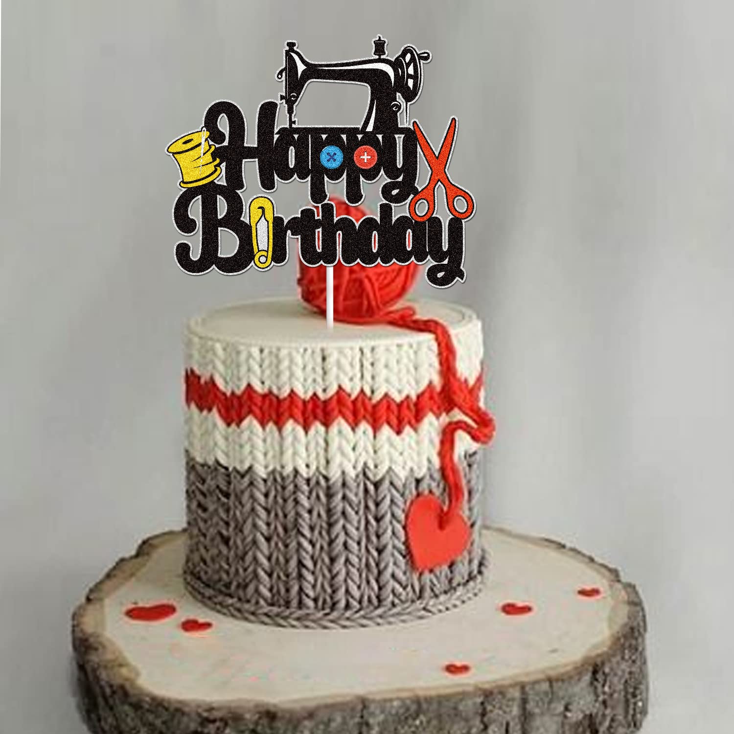 Amazon.co.jp: ミシン Happy Birthday ケーキトッパー ブラック